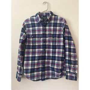 Abercrombie & Fitch XS Flannel Button Up Blue and White Collared Shirt